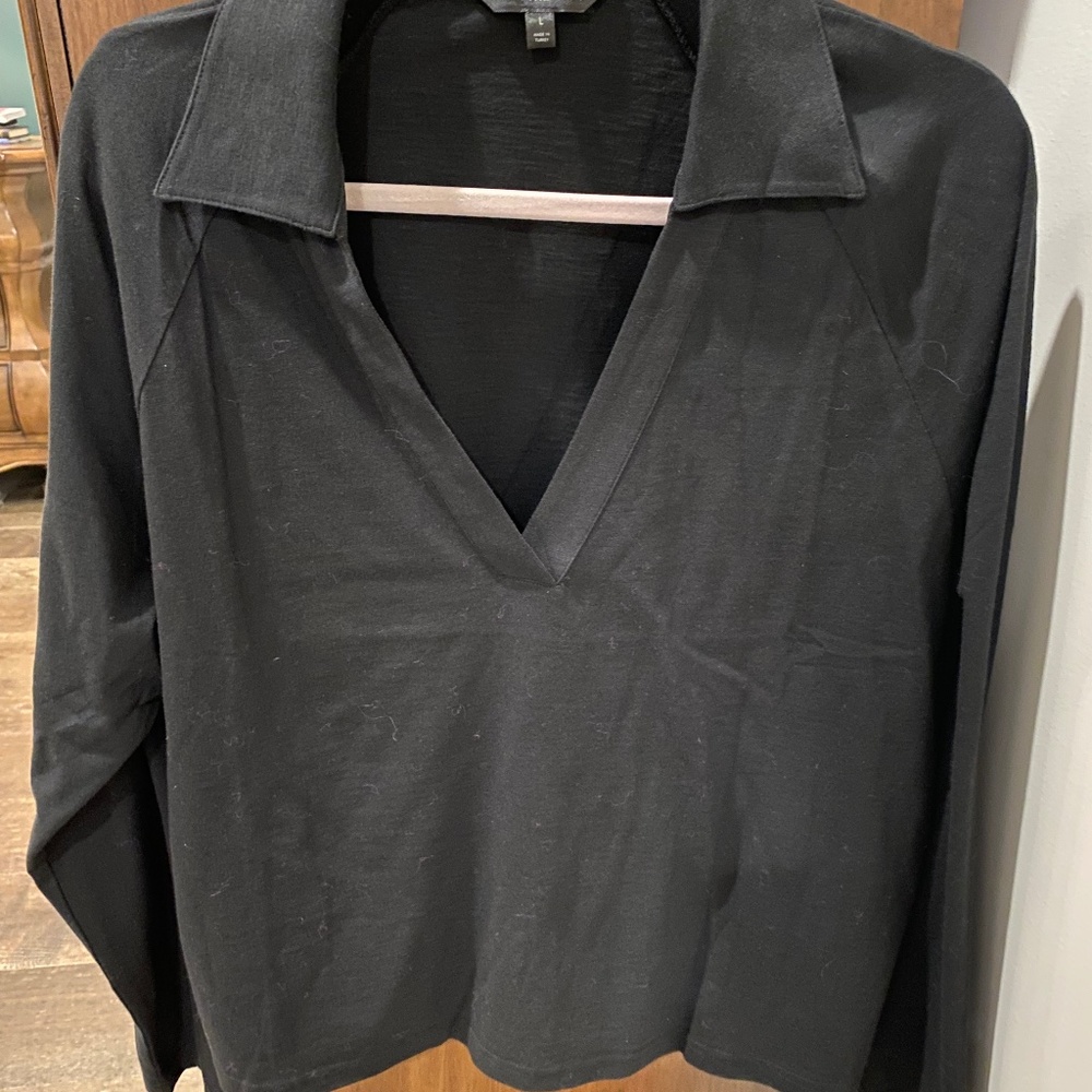 Banana Republic Johnny Collar Long Sleeve Organic Cotton Size L